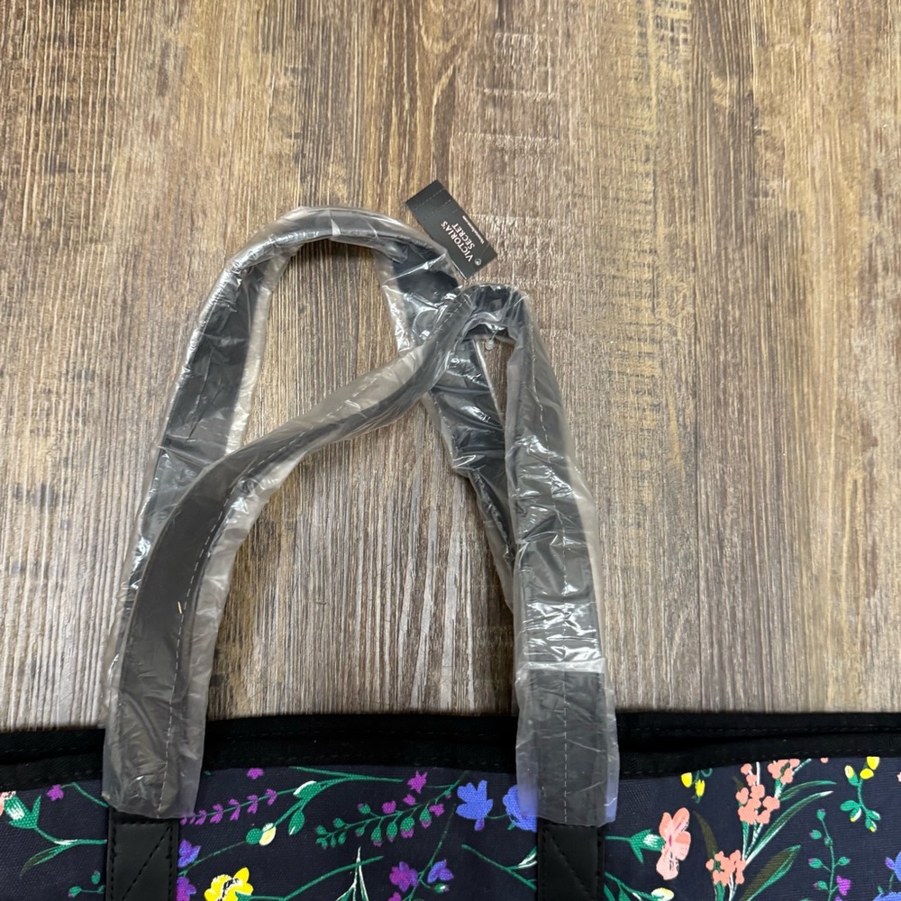 Victoria's Secret Black Tote with Floral‎ Design - Picture 14 of 15
